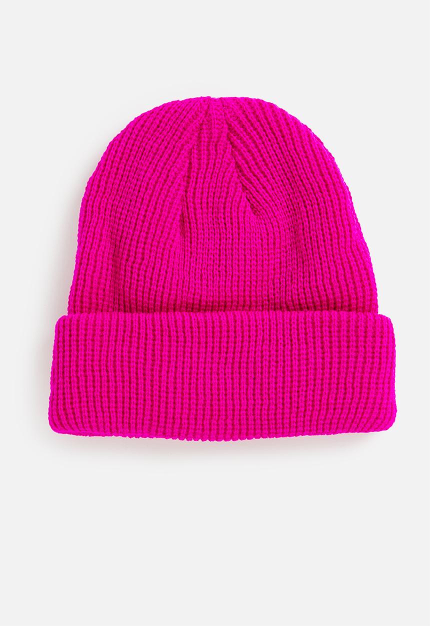 Superbalist - Knit ribbed beanie - neon pink