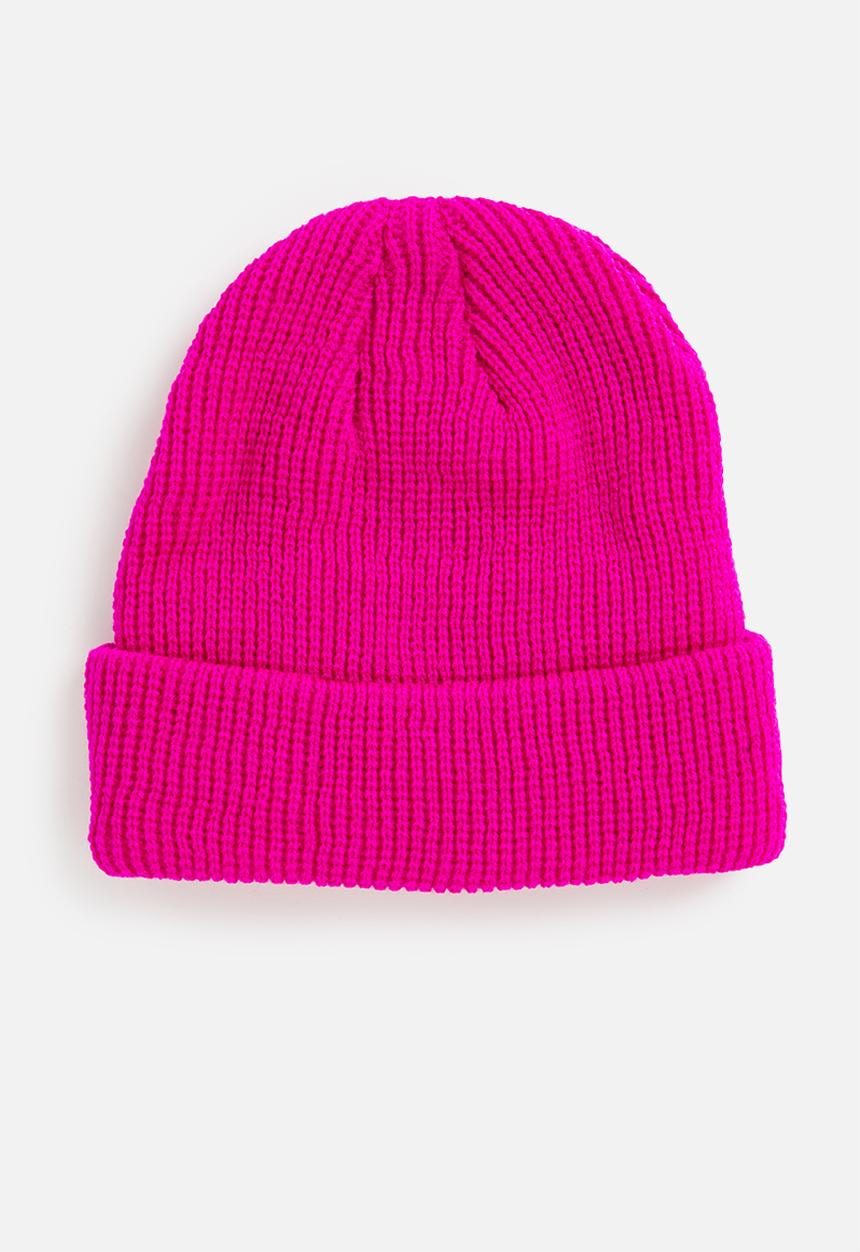 Superbalist - Knit ribbed beanie - neon pink