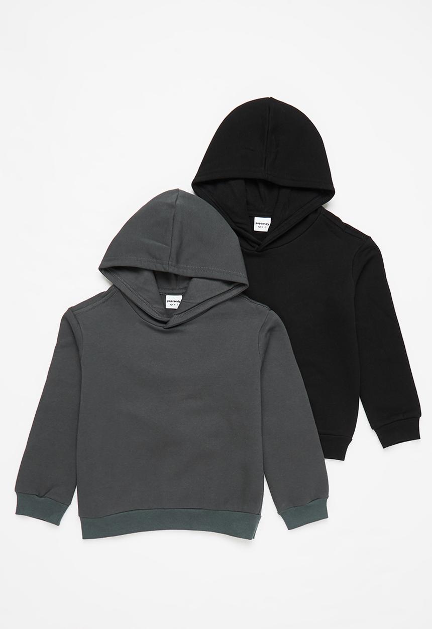 Pop Candy - Boys 2 pack hoody - black/charcoal