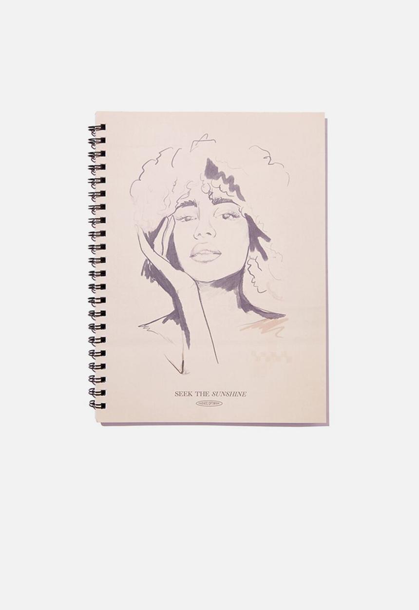Typo - A4 campus notebook recycled - art girl seek the sunshine