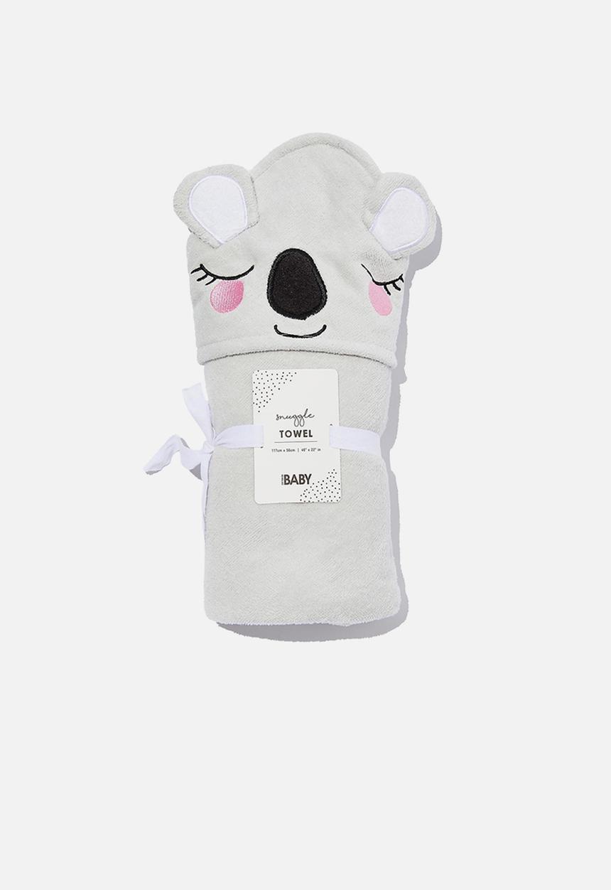 Cotton On - Baby snuggle towel - koala grey marle
