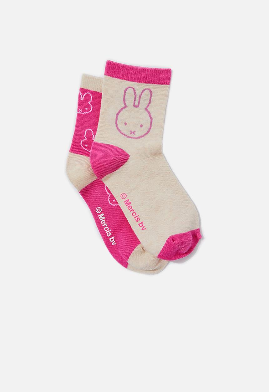 Cotton On - 2 Pack lcn crew sock - neutral & pink