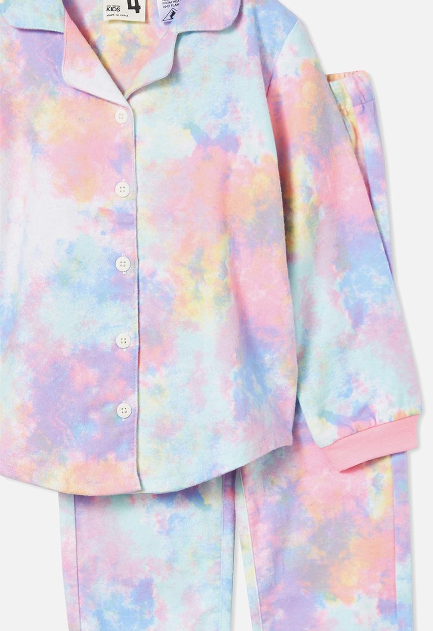 Cotton On - Angie long sleeve pyjama set - rainbow tie dye