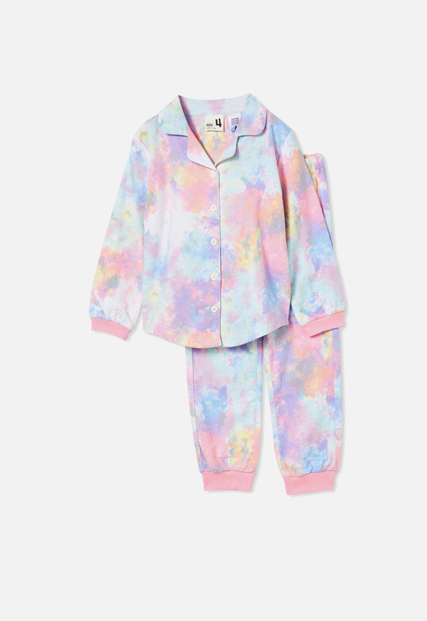 Cotton On - Angie long sleeve pyjama set - rainbow tie dye