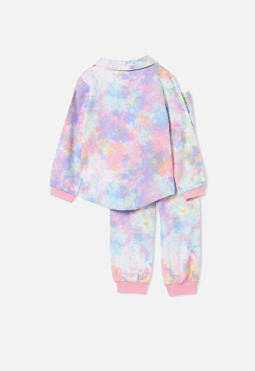 Cotton On - Angie long sleeve pyjama set - rainbow tie dye
