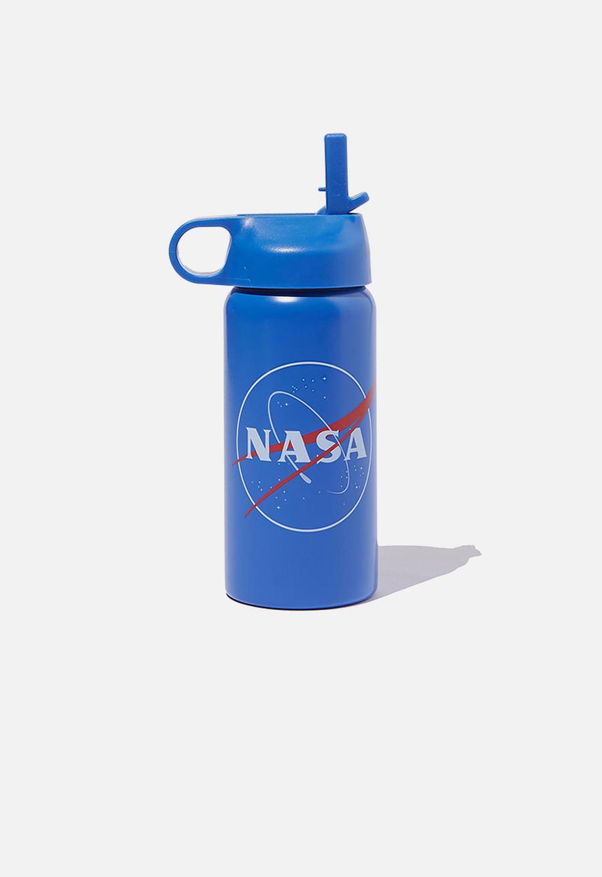 Cotton On - Kids metal drink bottle - retro blue