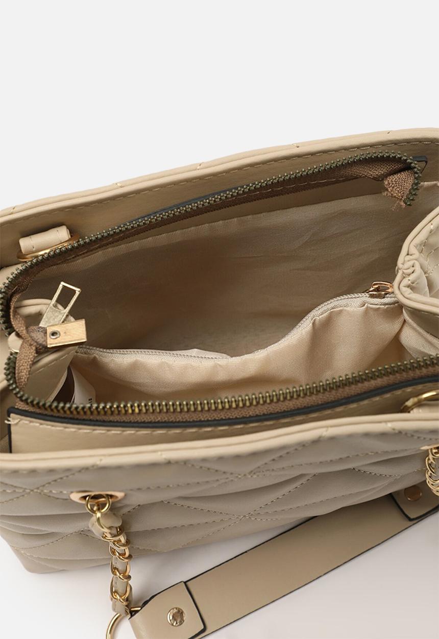 Trendyol - Triangle quilt bag - beige