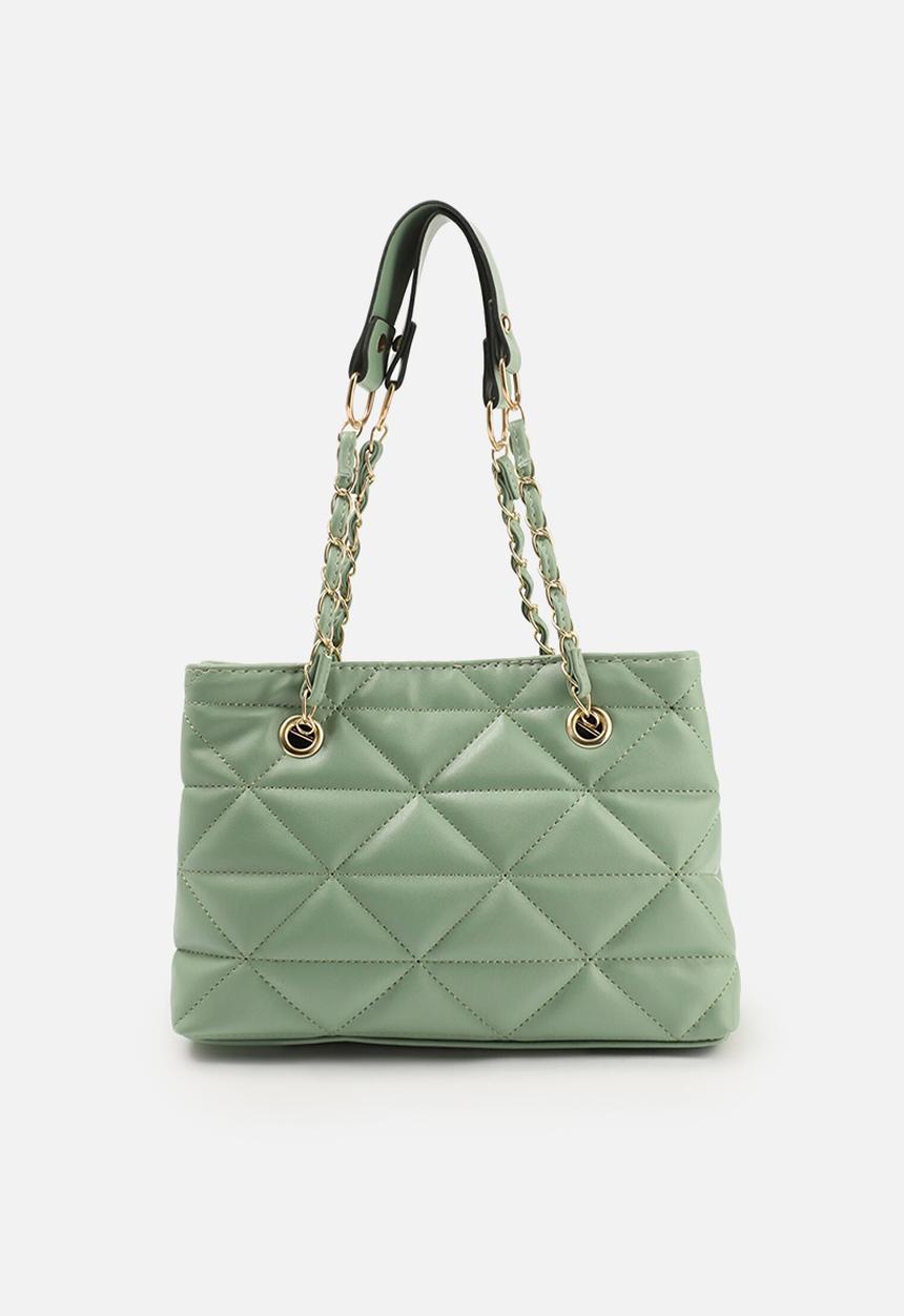 Trendyol - Triangle quilt bag - green
