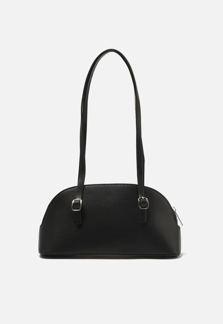 Trendyol - Faux leather half moon bag - black