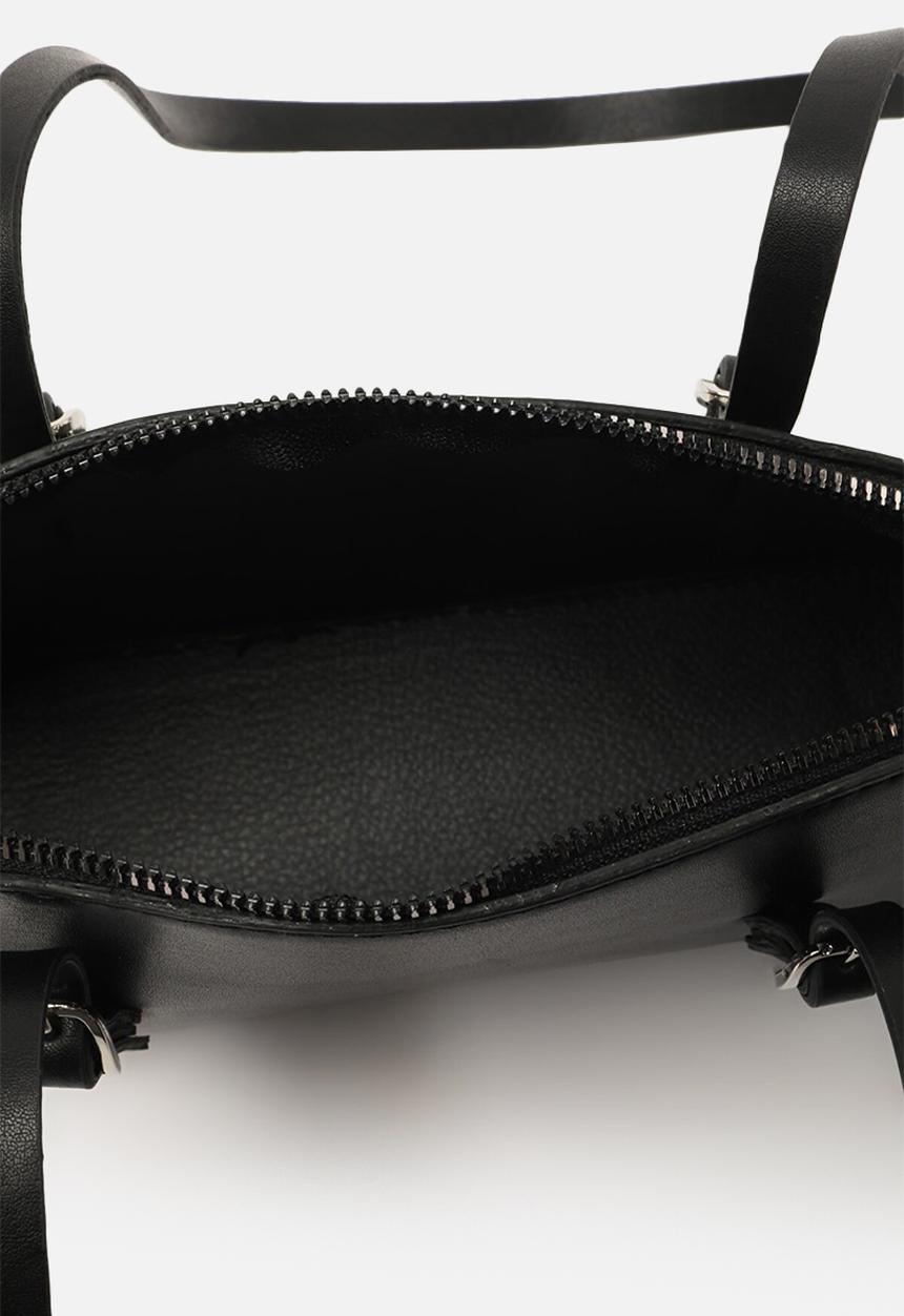 Trendyol - Faux leather half moon bag - black