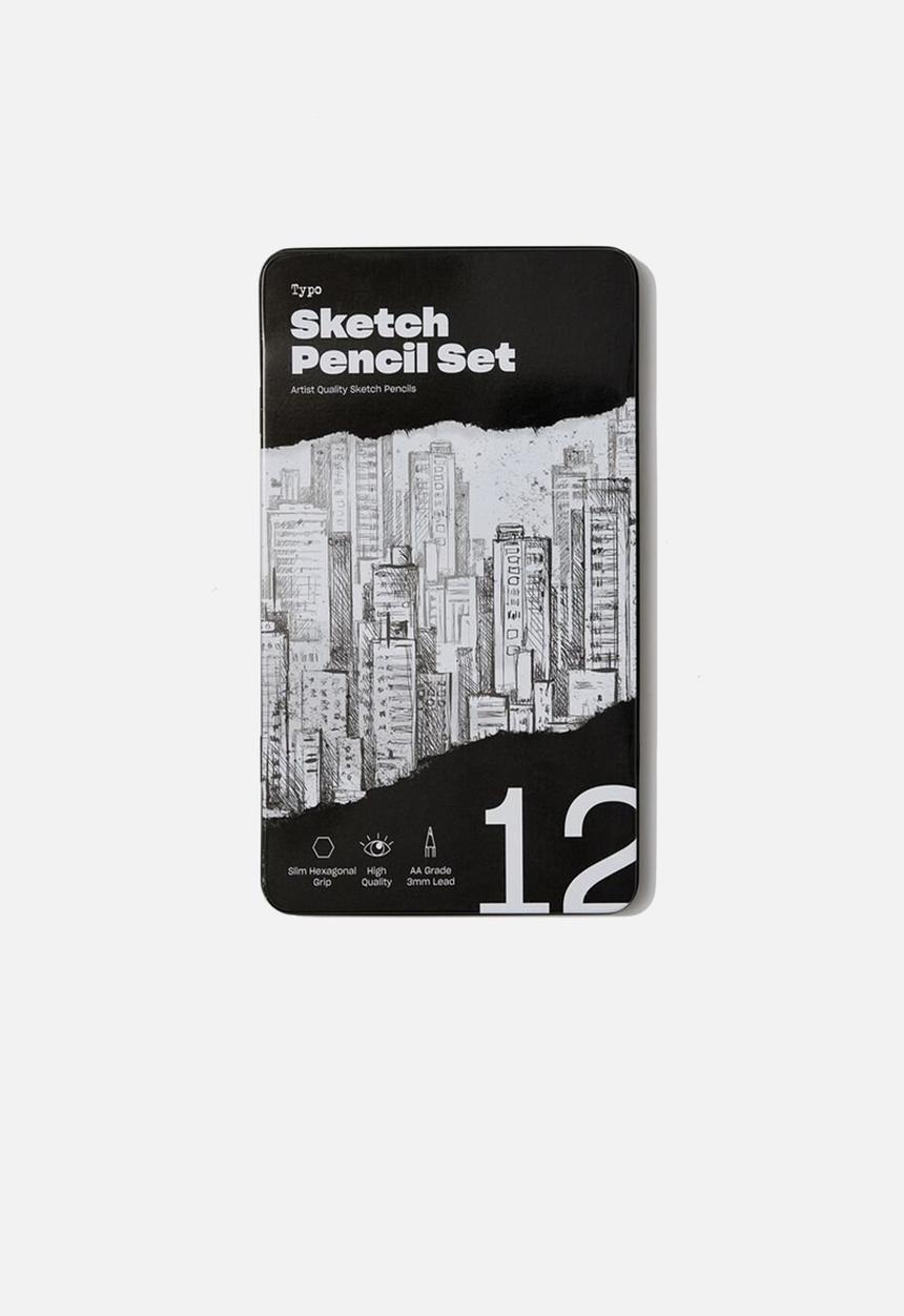 Typo - Sketch pencil tin 12pk - mixed pack