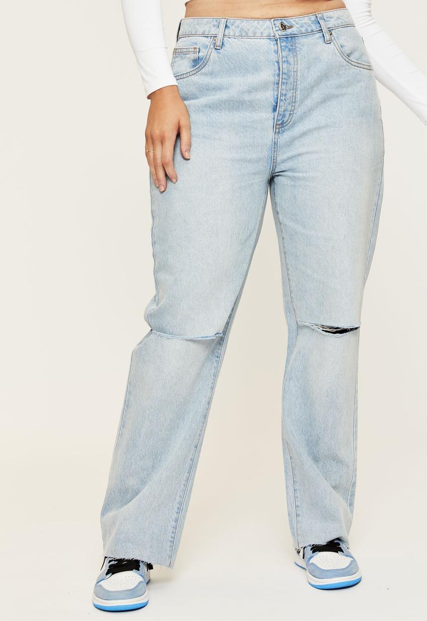 Supré  - Straight leg ripped jean - caribbean blue rip