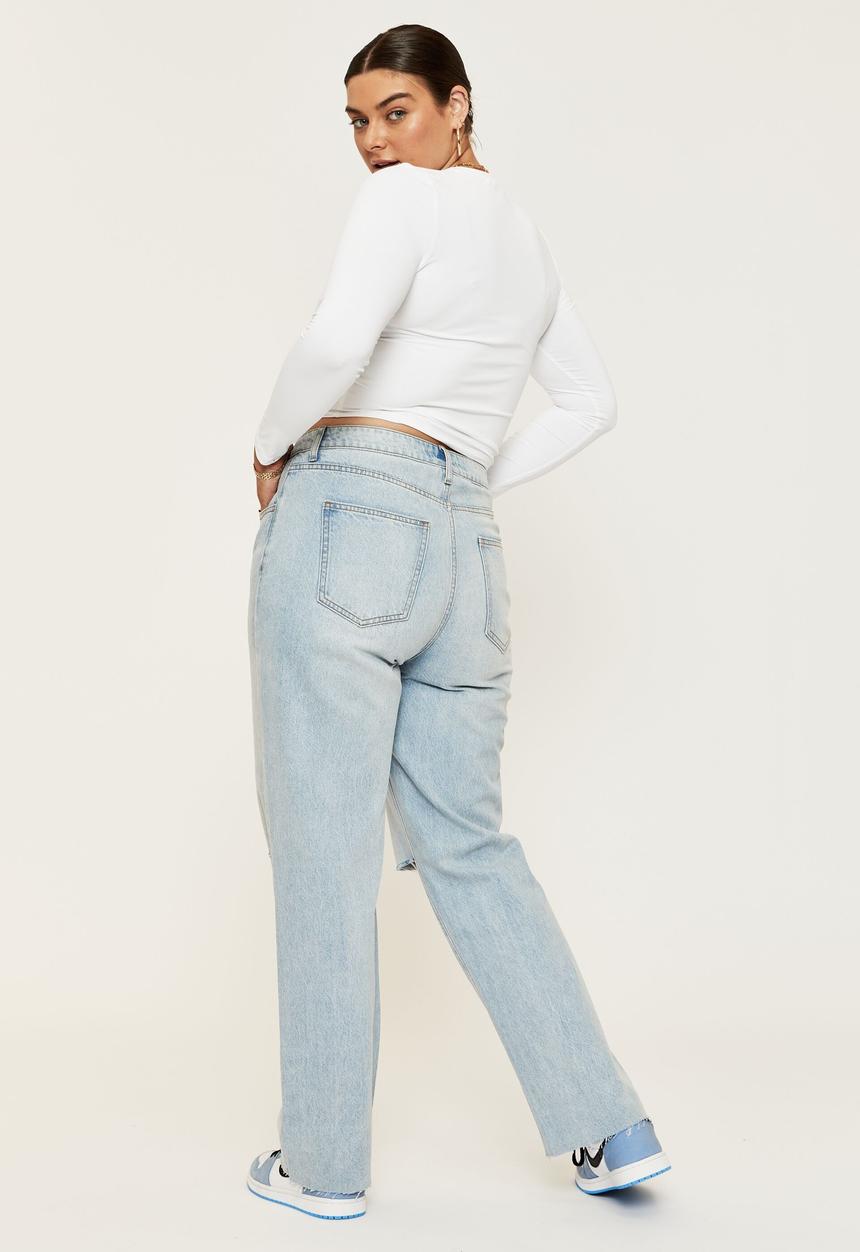 Supré  - Straight leg ripped jean - caribbean blue rip