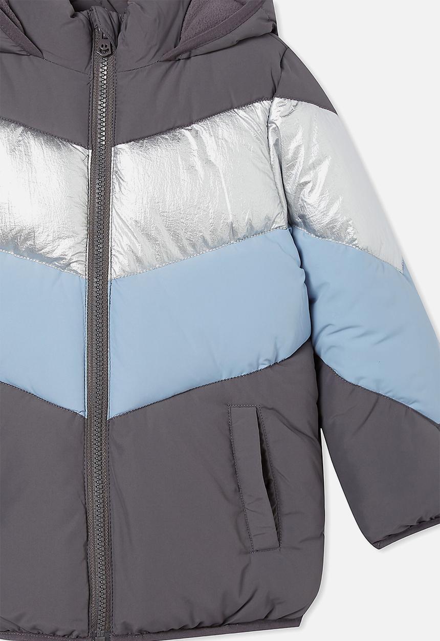 Cotton On - Frankie spliced puffer jacket - rabbit grey