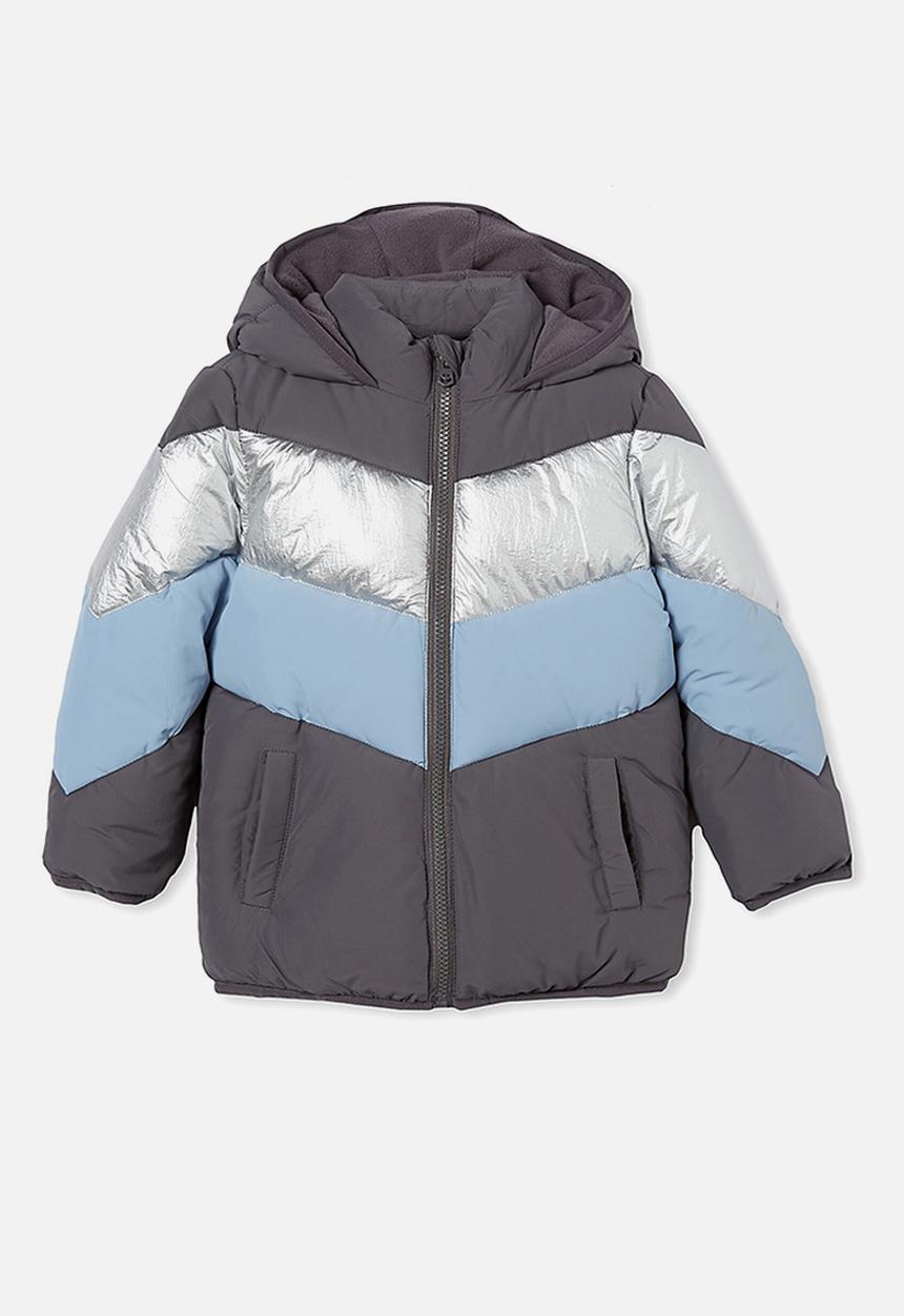 Cotton On - Frankie spliced puffer jacket - rabbit grey