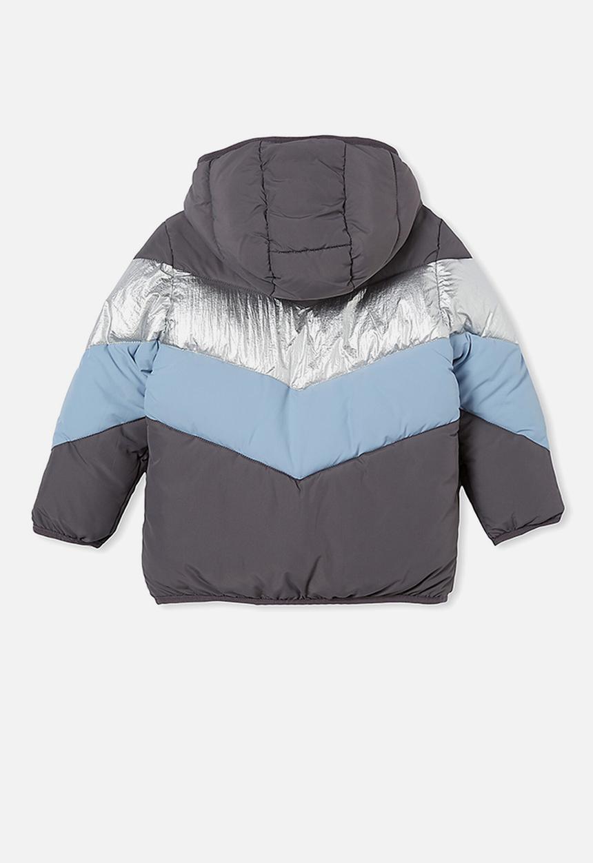 Cotton On - Frankie spliced puffer jacket - rabbit grey