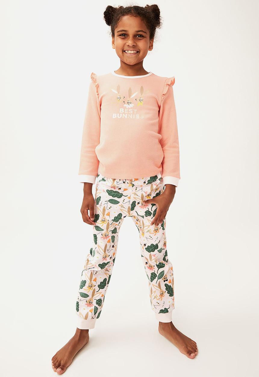 Cotton On - Edith long sleeve flutter pyjama set - musk melon