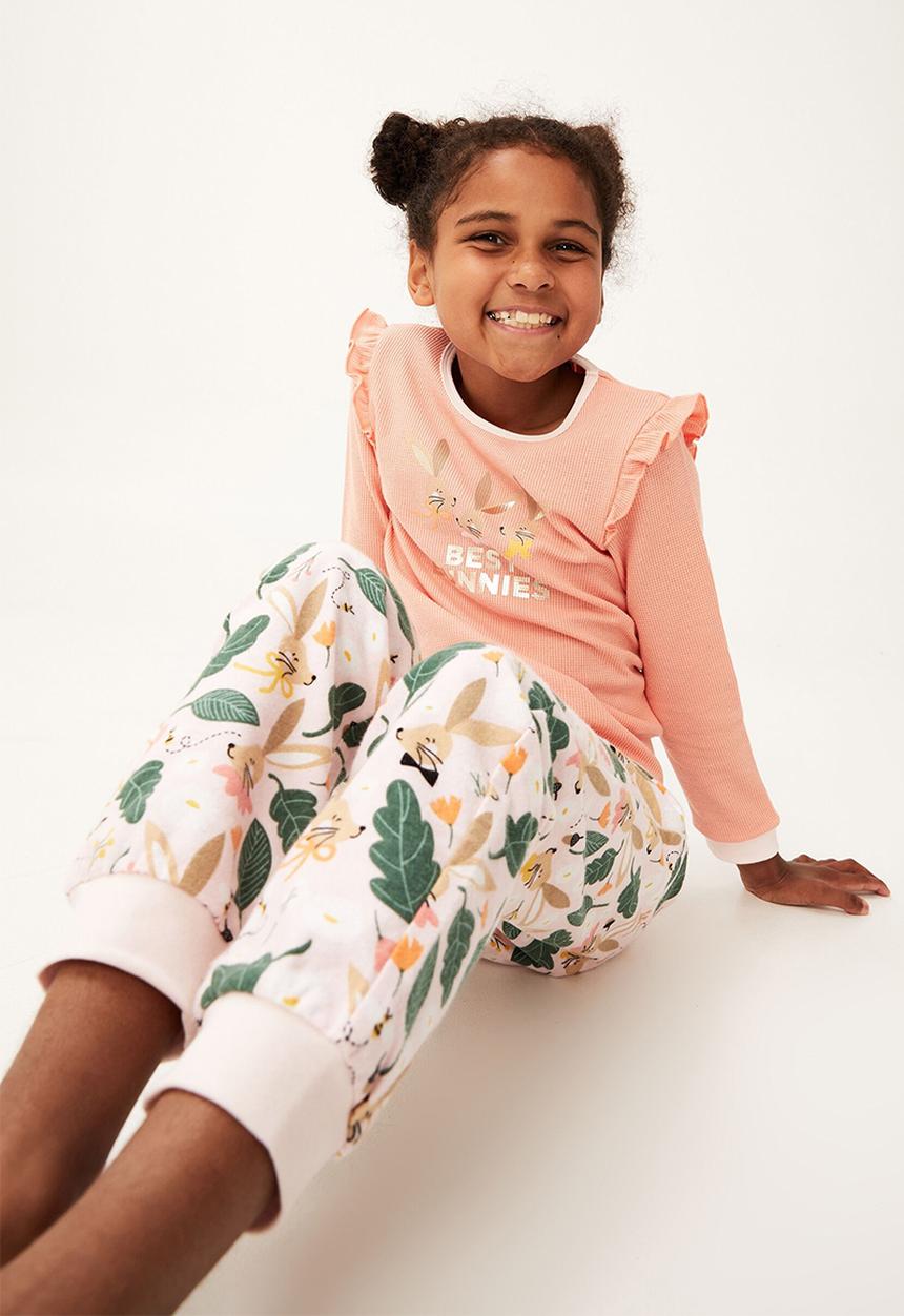 Cotton On - Edith long sleeve flutter pyjama set - musk melon
