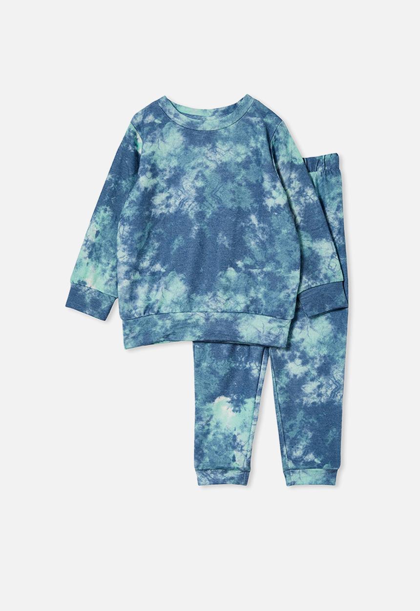 Cotton On - Marcus long sleeve lounge set - petty blue/mint
