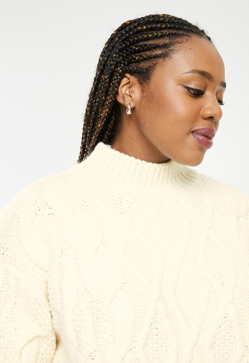 MANGO - Plus sweater pony - cream