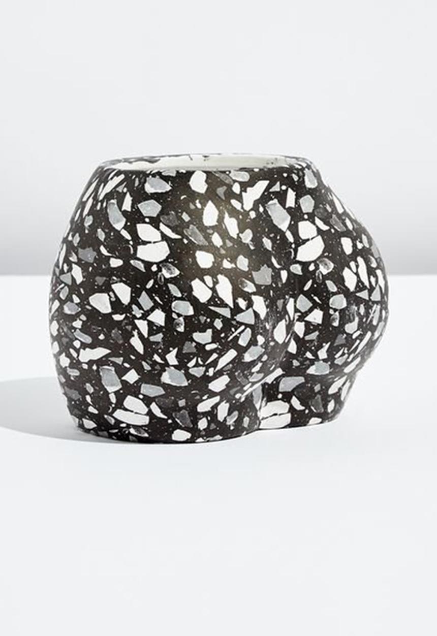 Typo - Good form shaped planter - white & black