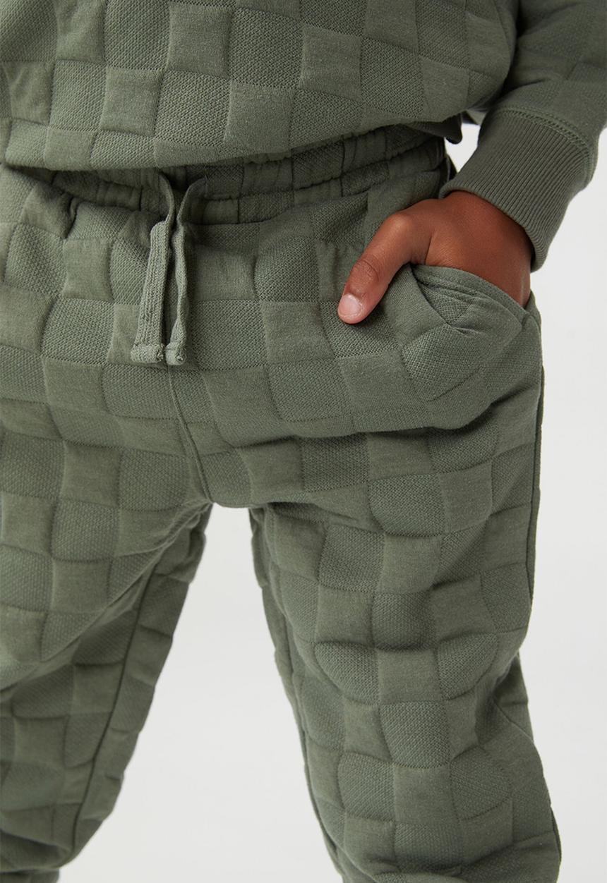 Cotton On - Corey trackpant - swag green/checkerboard jacquard