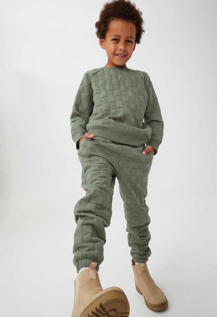 Cotton On - Corey trackpant - swag green/checkerboard jacquard