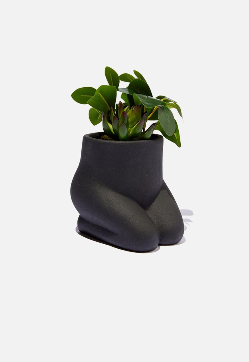 Typo - Good form shaped planter - kneeling matte black