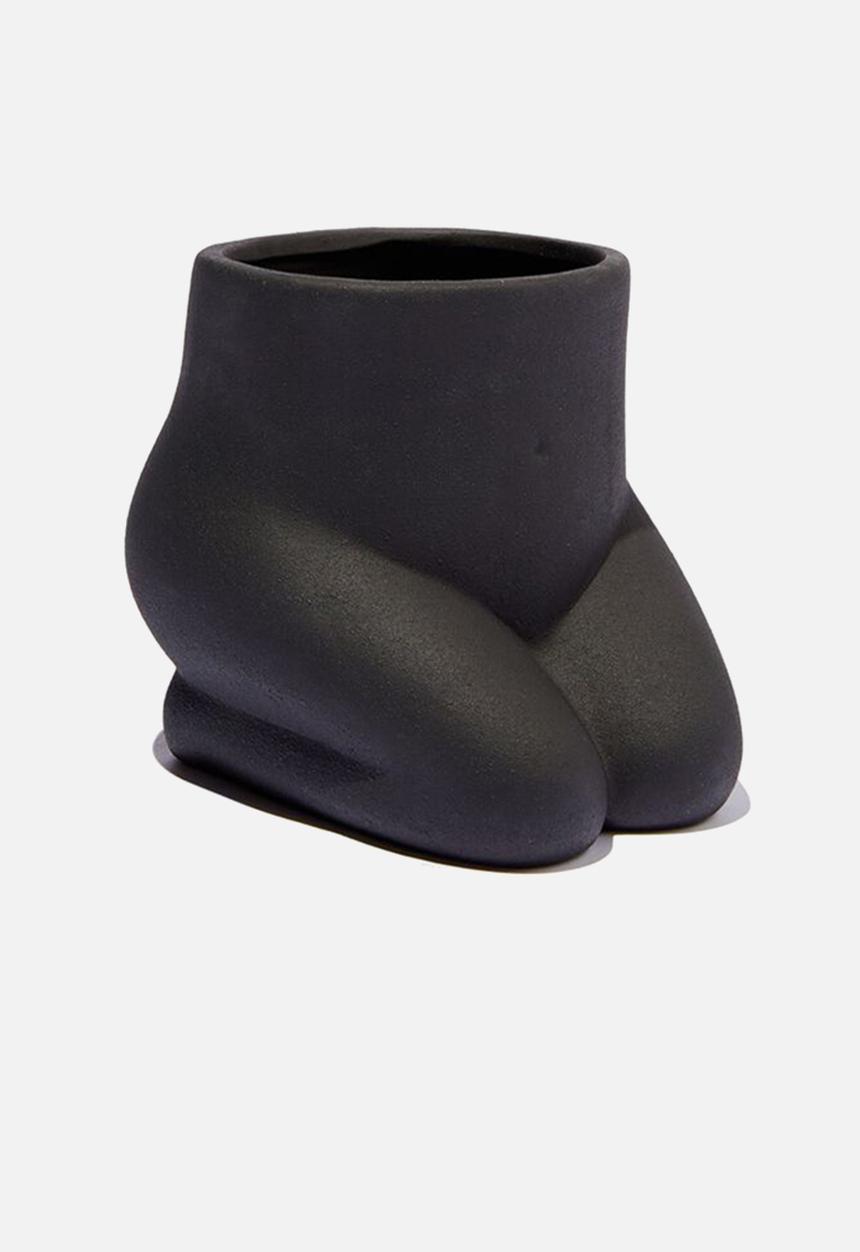 Typo - Good form shaped planter - kneeling matte black