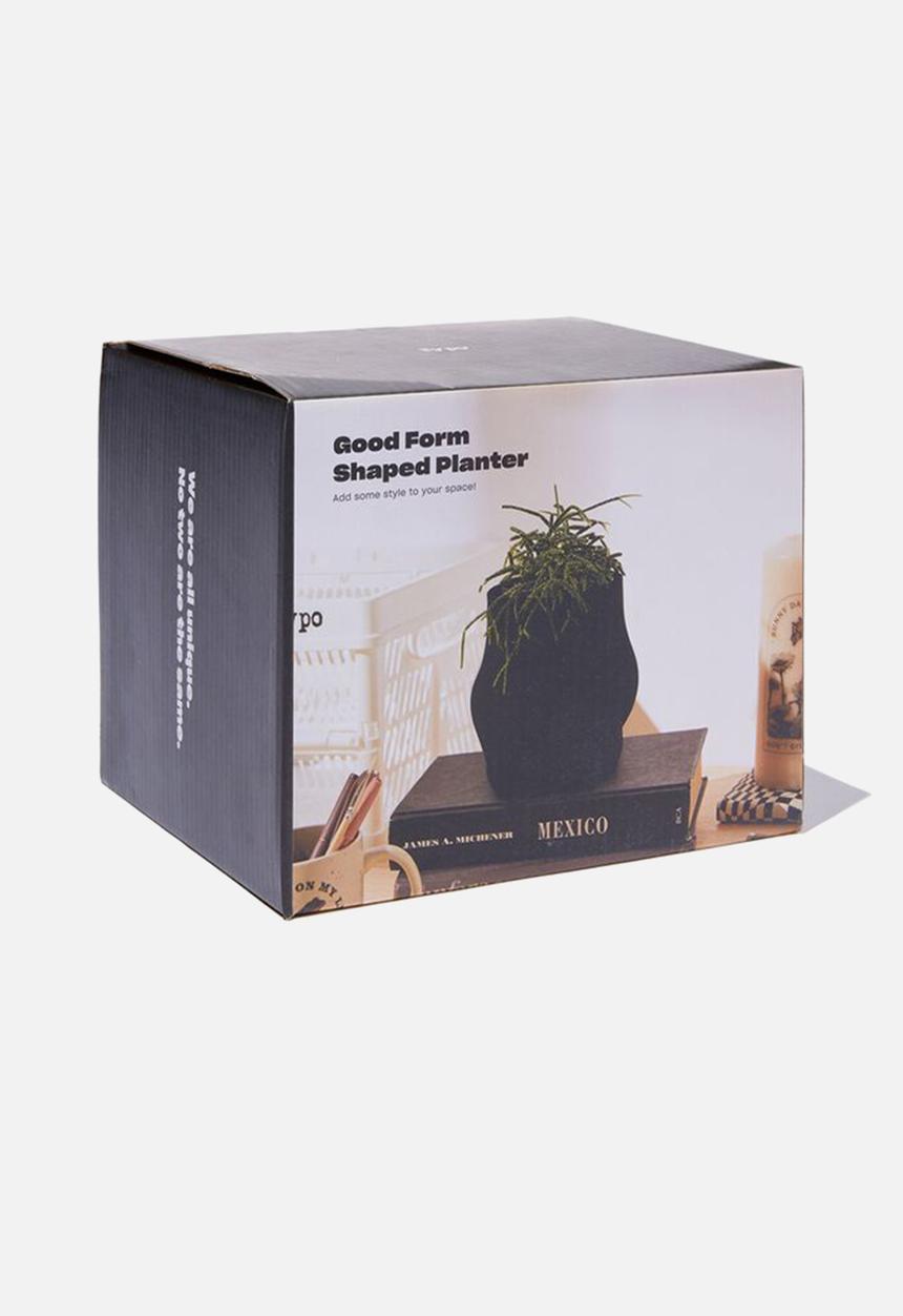 Typo - Good form shaped planter - kneeling matte black