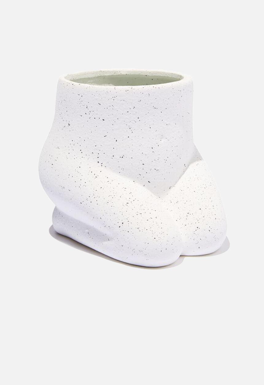 Typo - Good form shaped planter - kneeling matte white