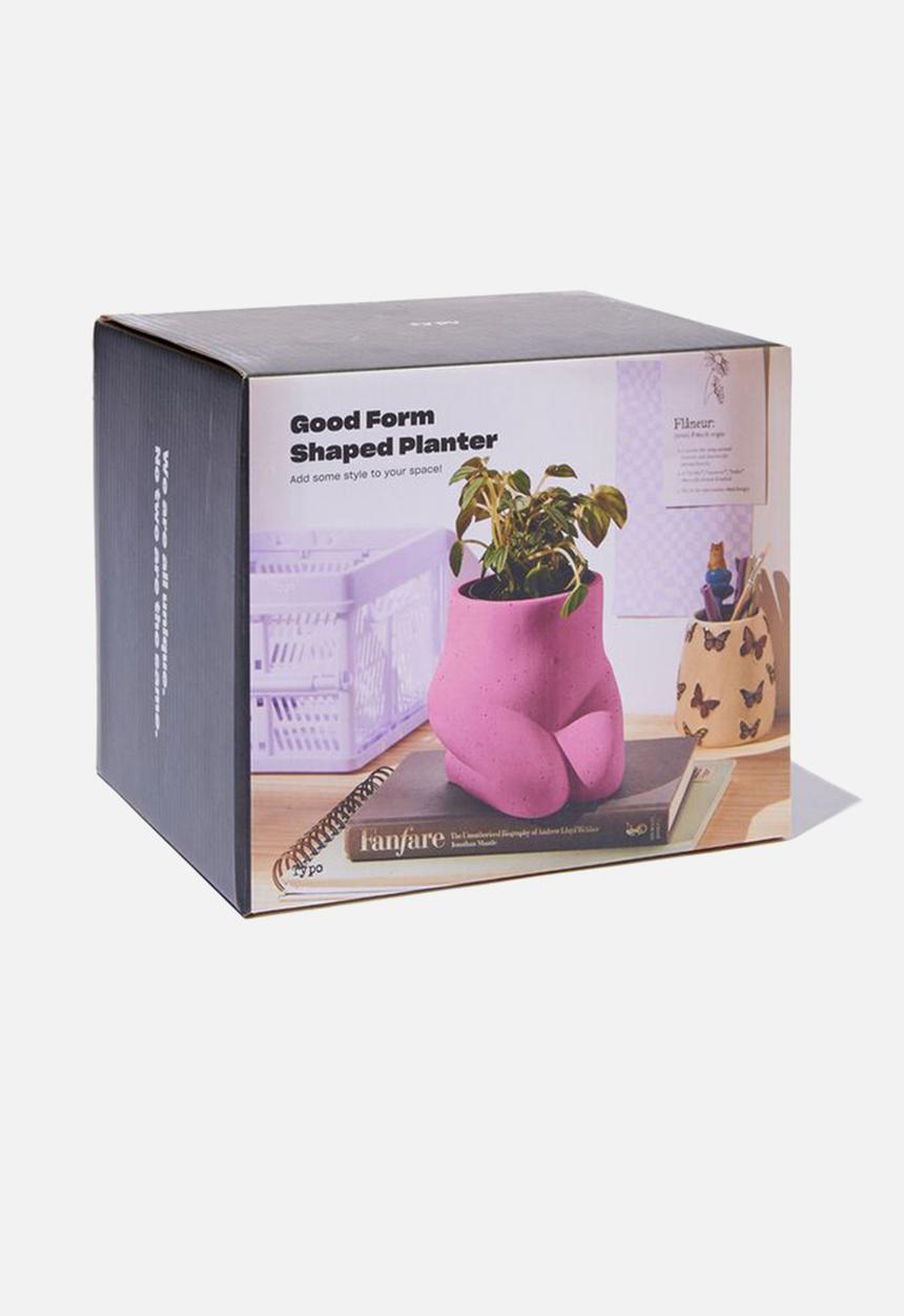 Typo - Good form shaped planter - kneeling pop pink