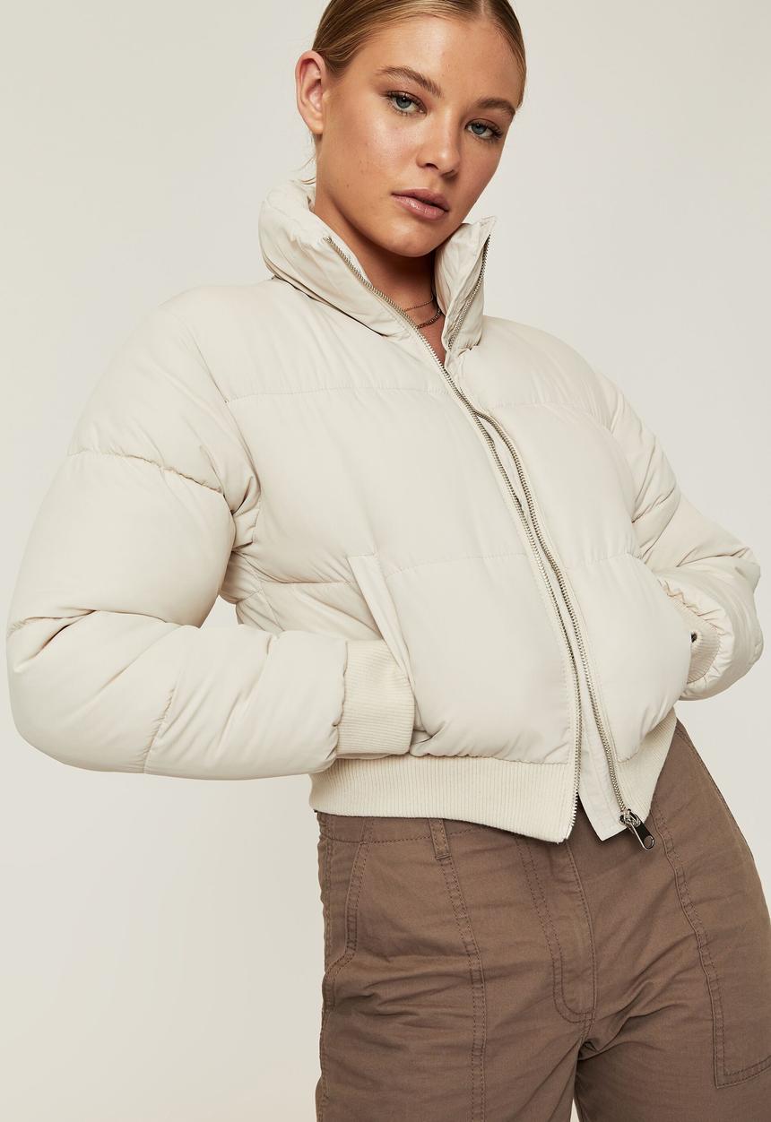 Supré  - Cody cropped puffer jacket - cookies and cream