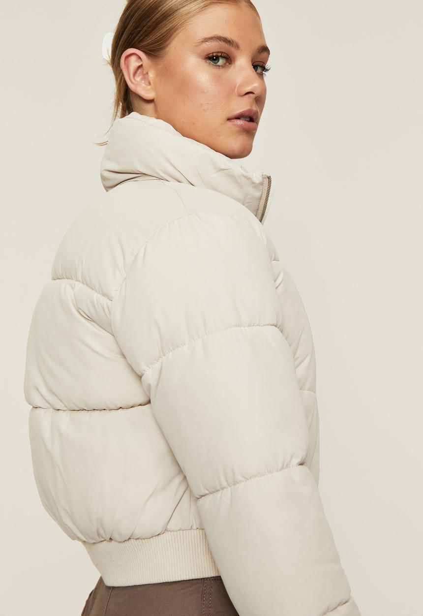 Supré  - Cody cropped puffer jacket - cookies and cream