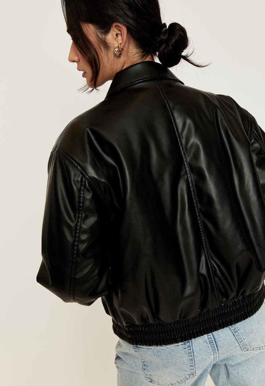 Supré  - Vegan leather bomber jacket - black