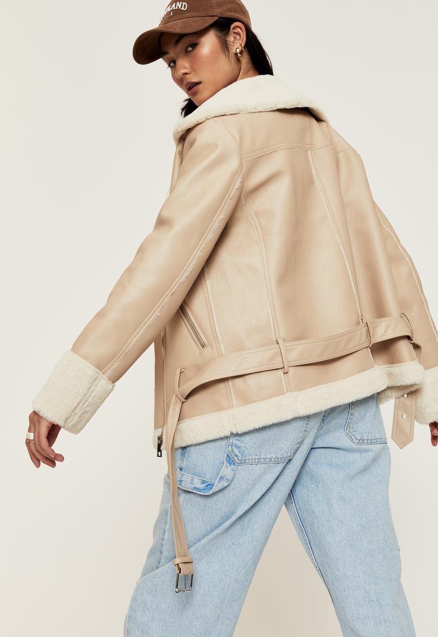 Supré  - Sienna aviator jacket - soft taupe