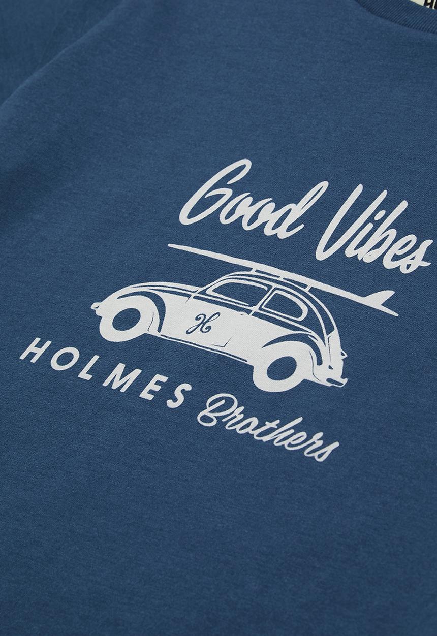 Holmes Bro's - Boys good vibes t - french navy