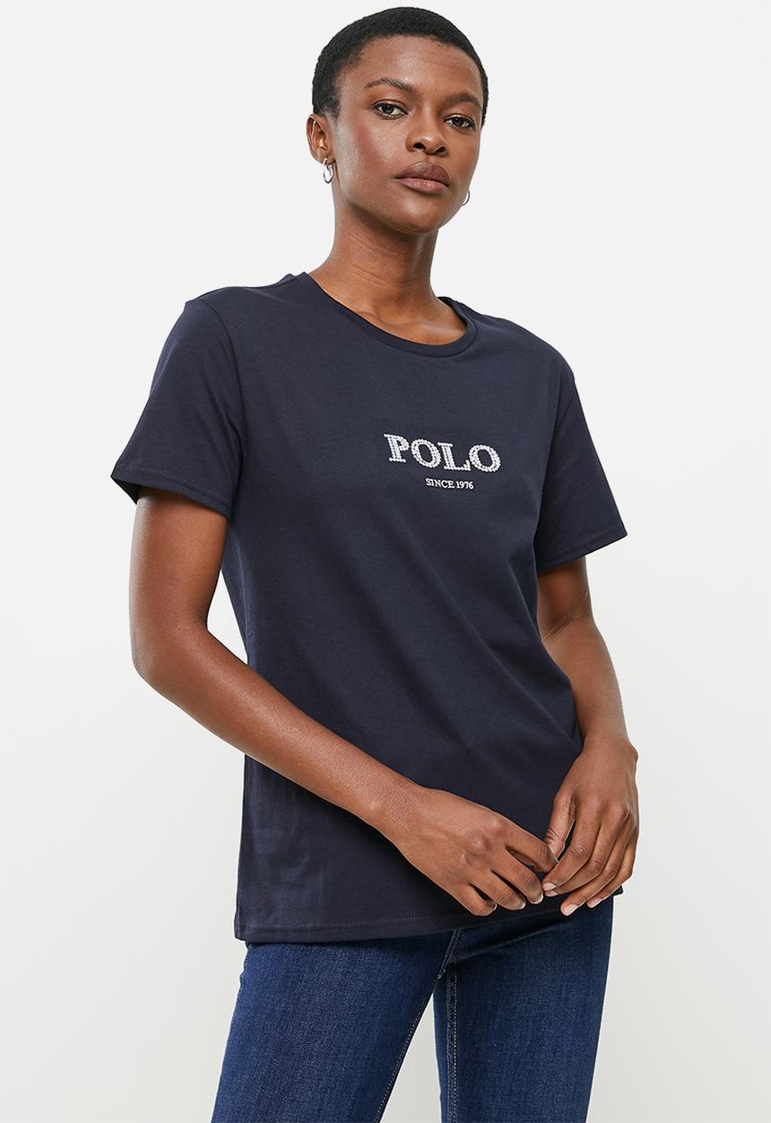 POLO - Wmn short sleeve nailhead tee - navy