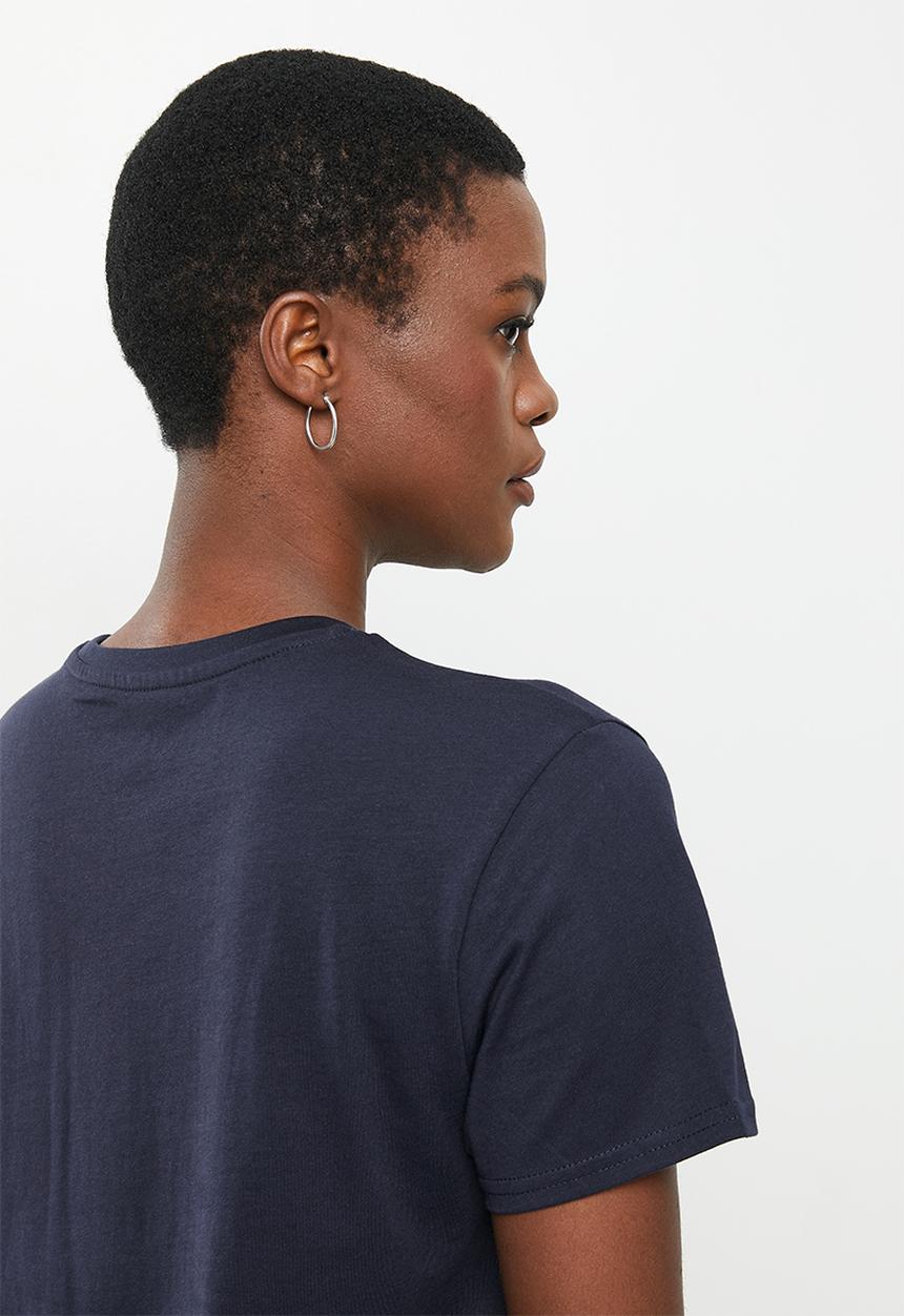 POLO - Wmn short sleeve nailhead tee - navy