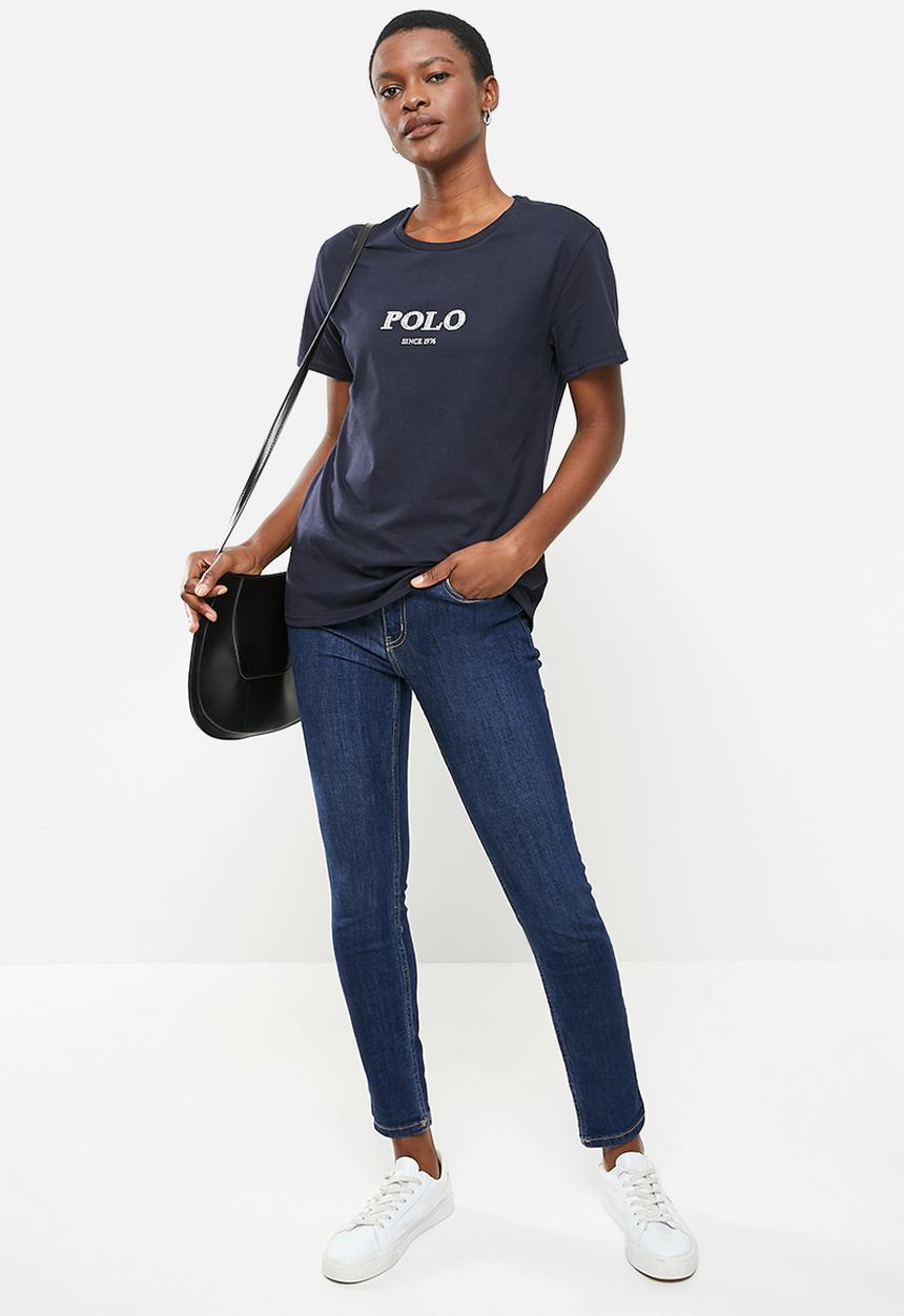 POLO - Wmn short sleeve nailhead tee - navy