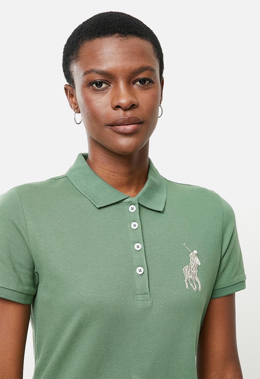 POLO - Wmn short sleeve big pony golfer dress - green
