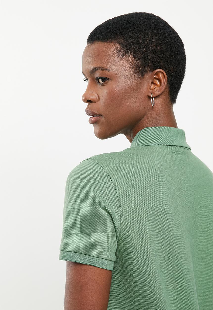 POLO - Wmn short sleeve big pony golfer dress - green