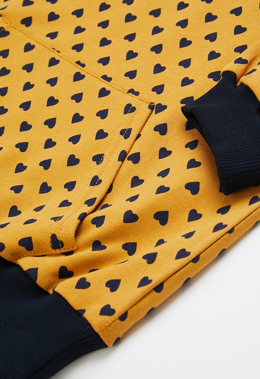 Pop Candy - Longer length hoodie & legging set - mustard & navy