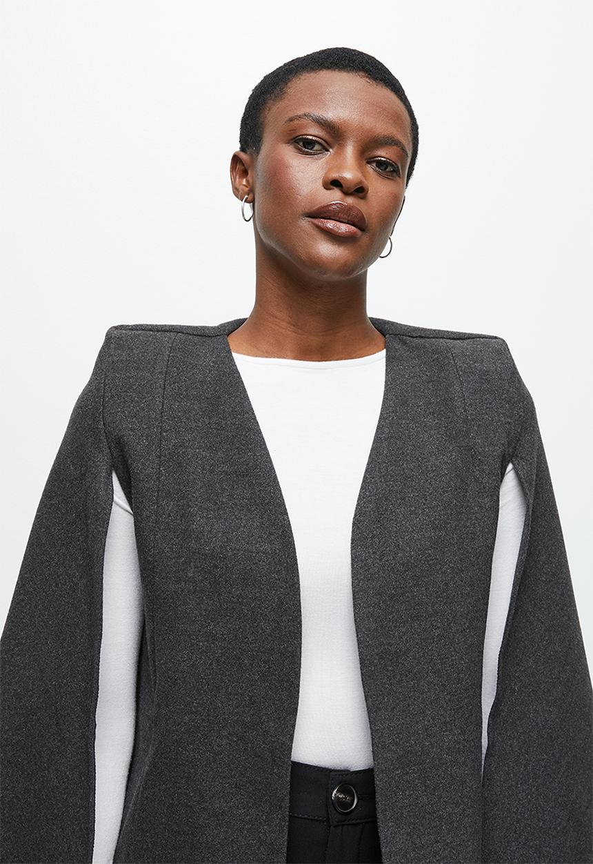 edit - Melton cape - charcoal melange