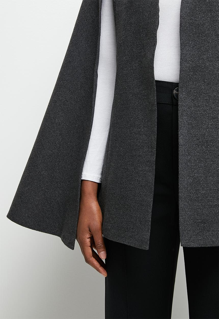 edit - Melton cape - charcoal melange