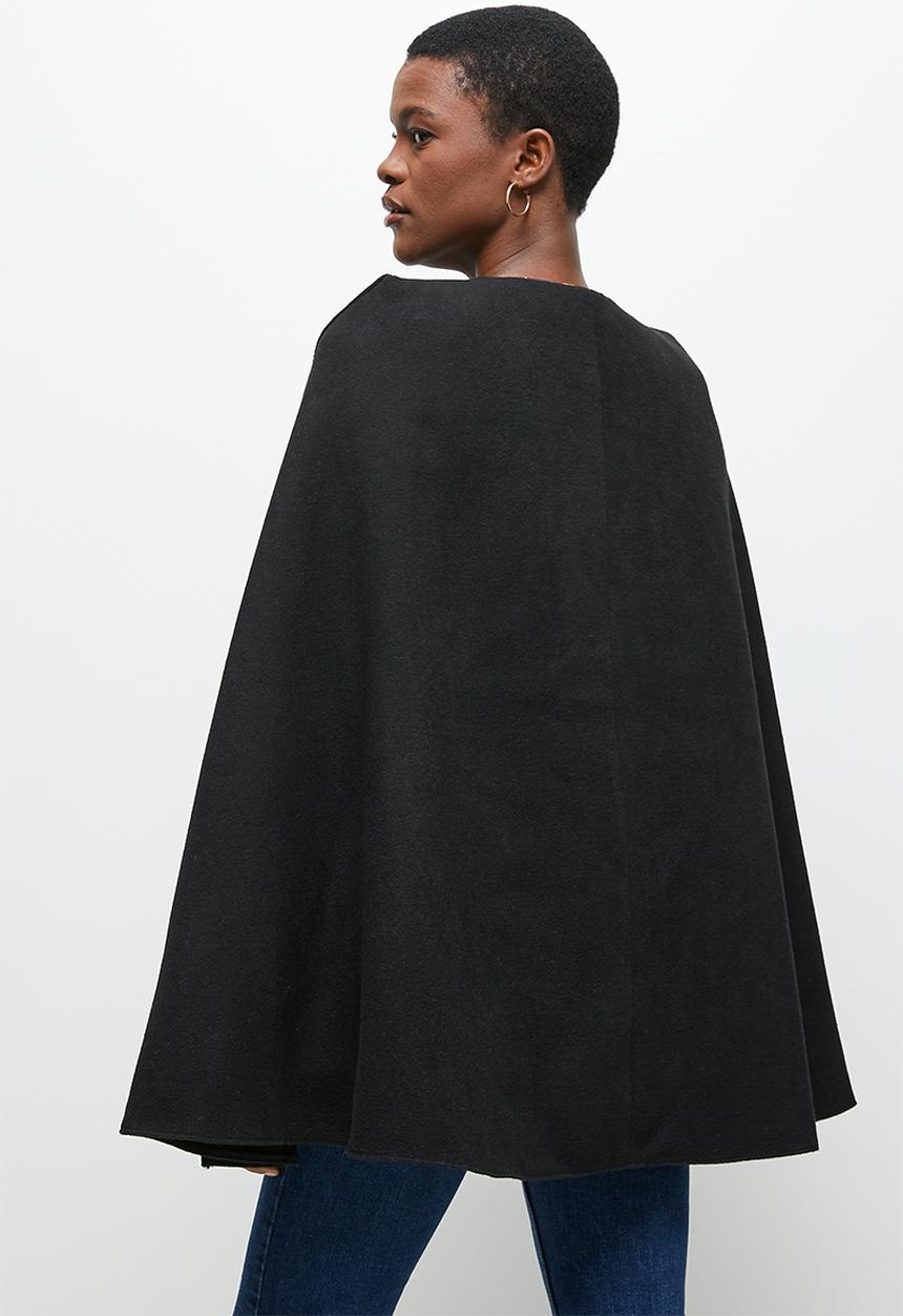 edit - Melton cape - black