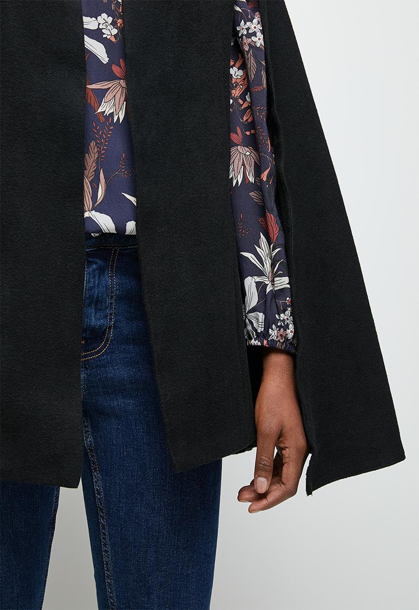 edit - Melton cape - black