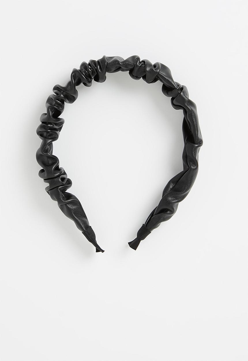 edit - Ruched aliceband - black