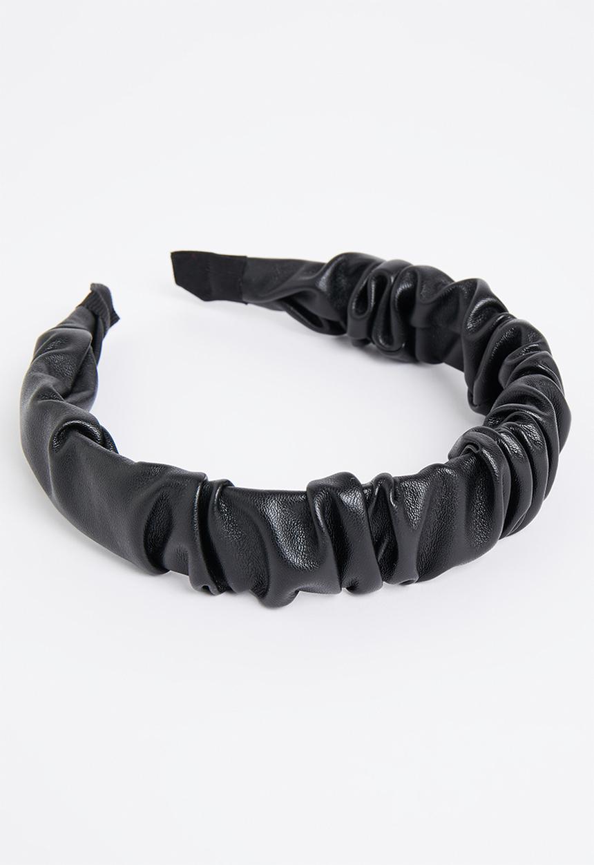 edit - Ruched aliceband - black