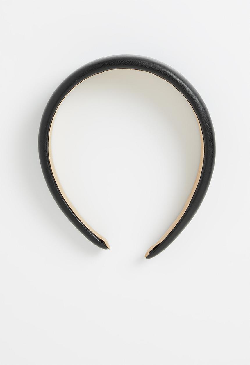 edit - Faux leather headband - black